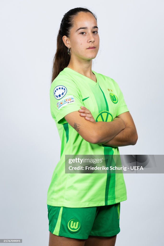 Nuria Rabano Terminated Nuria Rábano of Wolfsburg poses for a portrait during the Wolfsburg ...