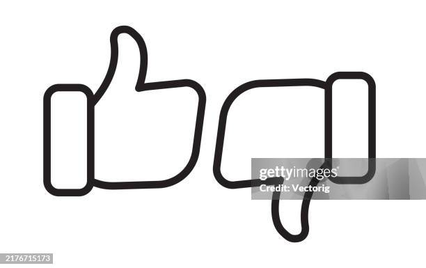 thumbs up down icon feedback rating symbol - thumbs down stock illustrations
