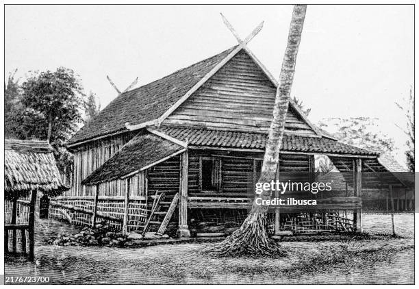 antique image: pasagran at pontianak - kalimantan stock illustrations