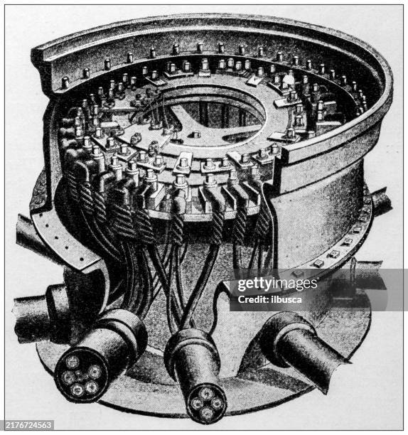 antique image: city subways for pipes and wires, electric wires - underground electric cable stock illustrations