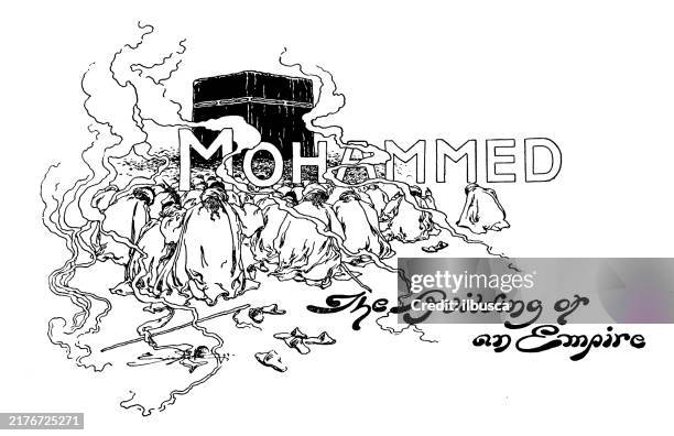 antique image: prophet story - prophet mohammed stock illustrations