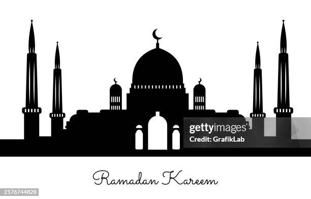 ramadan kareem prayer mosque vector illustration - istanbul province stock illustrations