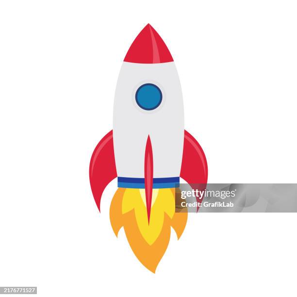 stockillustraties, clipart, cartoons en iconen met rocket illustration, modern design themed around space technology and launch - raket ruimteschip