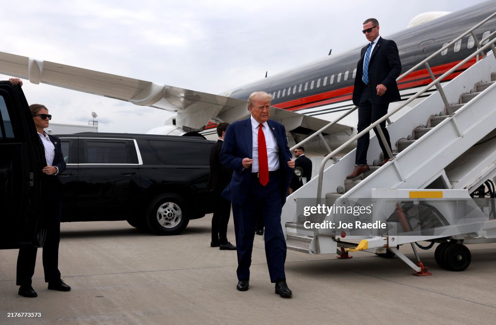 Donald Trump Surveys Damage In Georgia In Aftermath Of Hurricane Helene