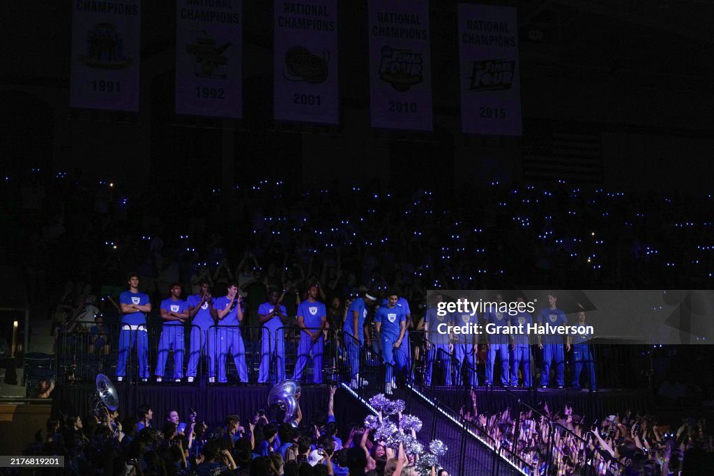 Devil Countdown Image The Duke Blue Devils wait to be introduced during Countdown to... News ...