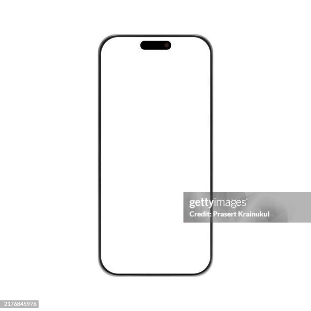smartphone mockup blank screen isolated on white background - model gefabriceerd object stockfoto's en -beelden