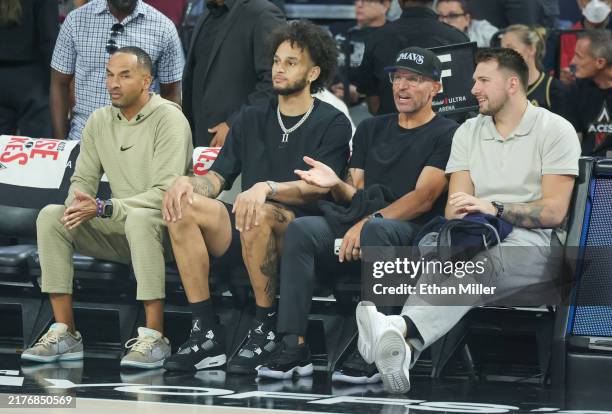 President of basketball operations and general manager Nico Harrison of the Dallas Mavericks, Mavericks player Dereck Lively II, head coach Jason...