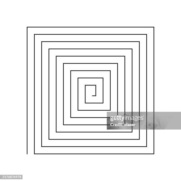 spiral shape - circular maze stock illustrations