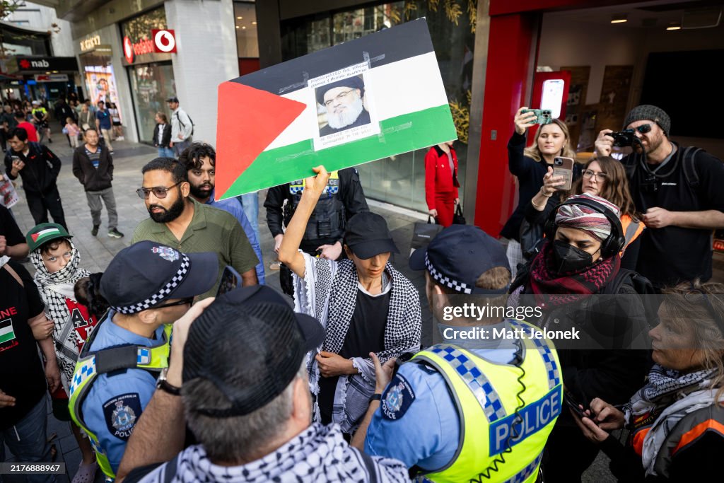 Pro-Palestinian Supporters Amass For Protest And Vigil In Australian Cities