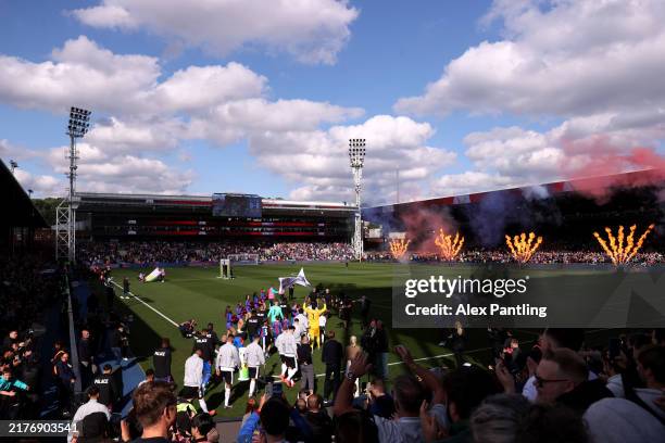 General view inside the stadium as the teams walk out prior to the Premier League match between Crystal Palace FC and Liverpool FC at Selhurst Park...