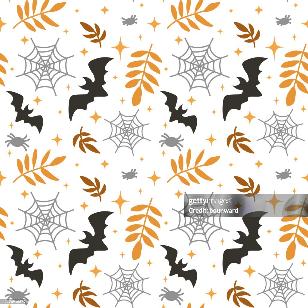 Bat Vector Pattern Flying Bats Halloween Seamless Pattern Vector High-Res Vector Graphic ...