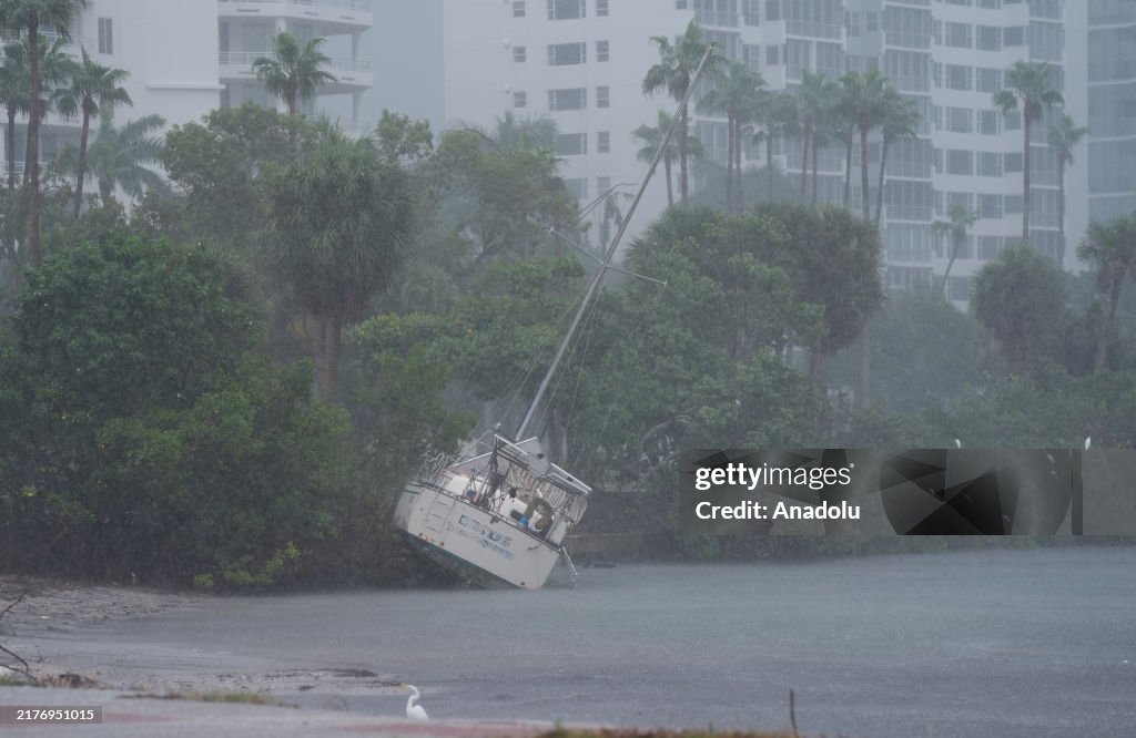 Hurricane Milton approaches Sarasota of Florida
