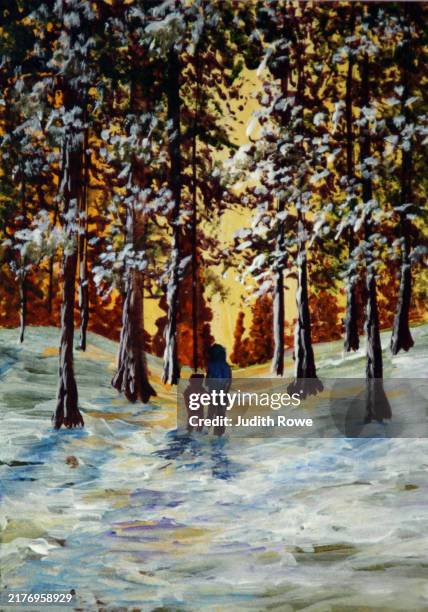 wintertime walk - winter walk stock illustrations