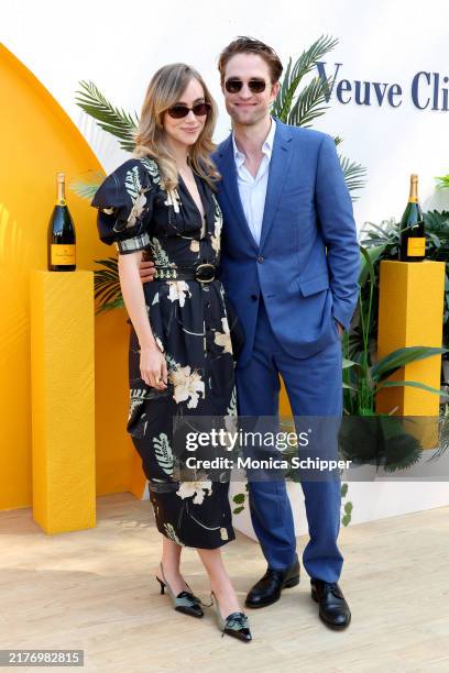 Suki Waterhouse and Robert Pattinson attend the Veuve Clicquot Polo Classic at Will Rogers State Historic Park on October 05, 2024 in Pacific...
