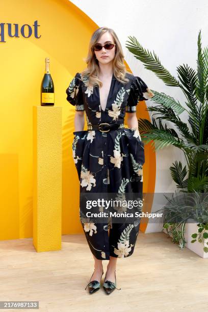 Suki Waterhouse attends the Veuve Clicquot Polo Classic at Will Rogers State Historic Park on October 05, 2024 in Pacific Palisades, California.