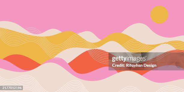 abstrakter flüssiger mehrfarbiger verlaufshintergrund - wellenmuster stock-grafiken, -clipart, -cartoons und -symbole