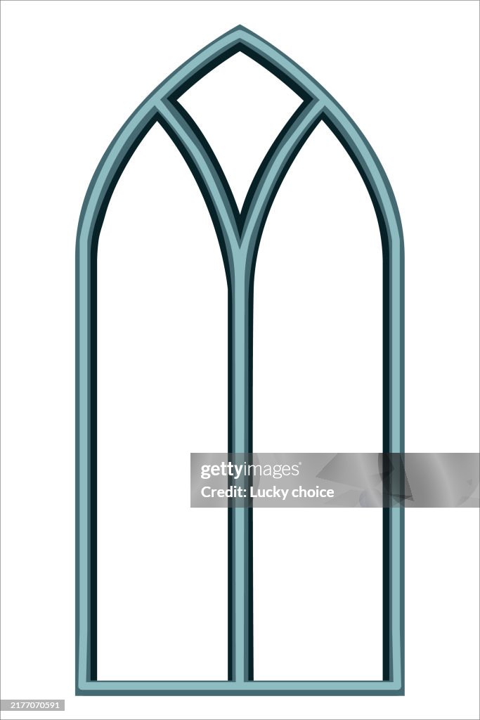 Gothic Window Frame Vector Element With Shadow And Highlight High-Res ...