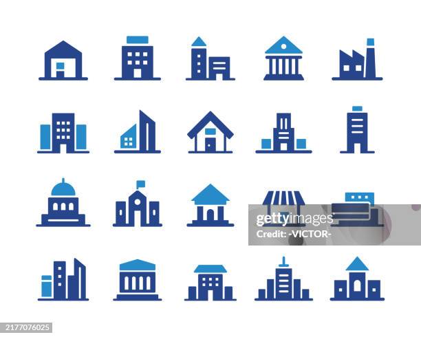 illustrations, cliparts, dessins animés et icônes de icônes de construction - série graphique classique - building