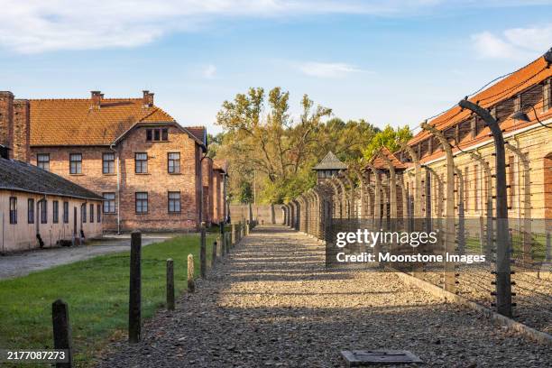 auschwitz concentration camp near oświęcim in malopolskie province, poland - holocaust stock pictures, royalty-free photos & images