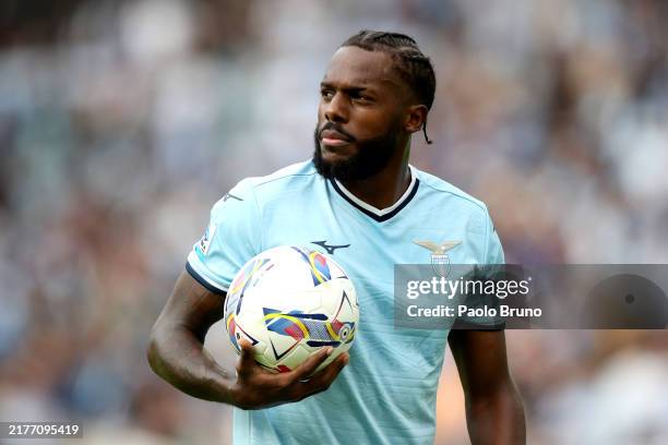 Nuno Tavares of Lazio looks on during the Serie match between Lazio and Empoli at Stadio Olimpico on October 06, 2024 in Rome, Italy.