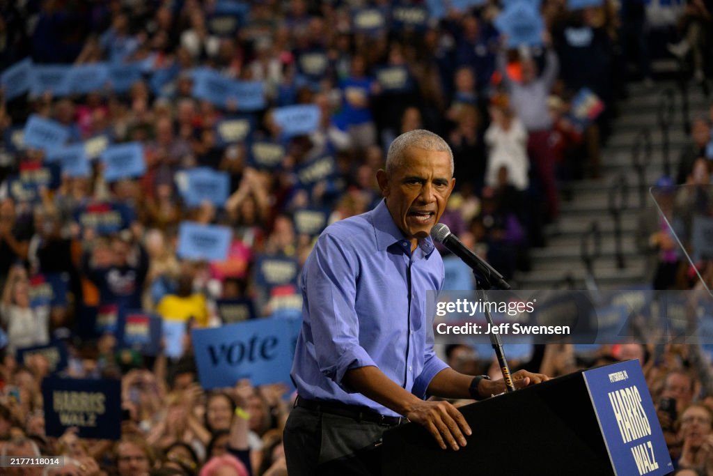 Former President Obama Campaigns For Kamala Harris In Pittsburgh