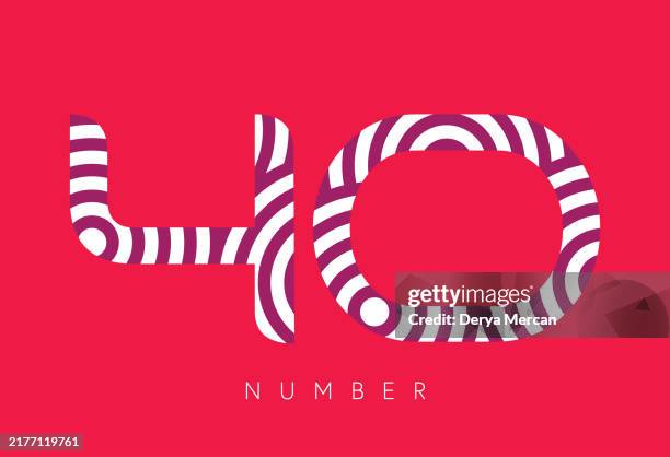 number 40. anniversary number vector illustration. number template design vector illustration. - jubilee line stock illustrations