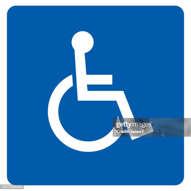 ilustraciones, imágenes clip art, dibujos animados e iconos de stock de handicap accessible sign - derechos de las personas con discapacidad