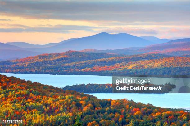 autumn in rangeley lake, maine - maine stock pictures, royalty-free photos & images