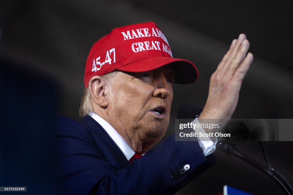 Republican Presidential Nominee Former President Trump Holds Rally In Juneau, Wisconsin