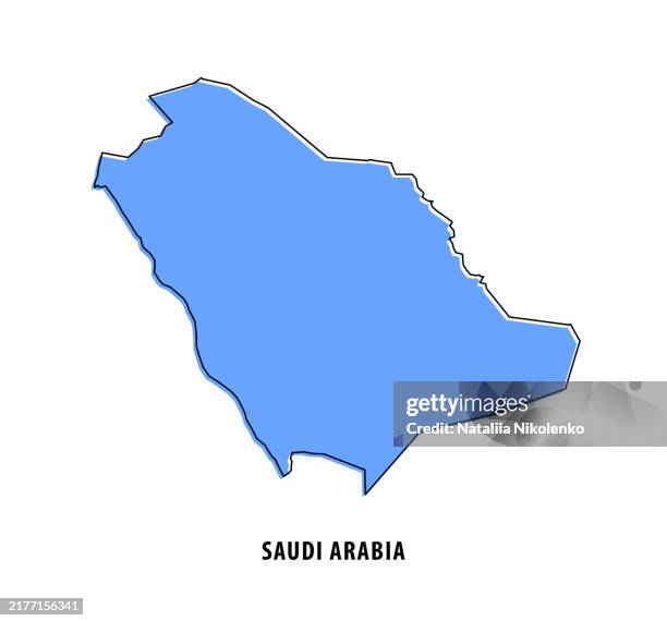 saudi arabia - blue sketch map. stylized simple outline map, icon. - jeddah stock illustrations
