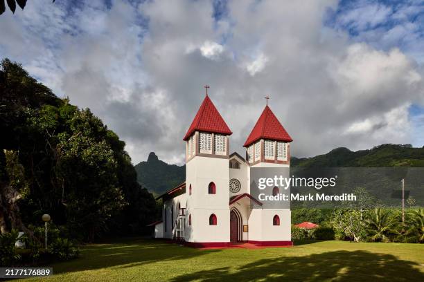 Eglise De La Sainte Famille Catholic Church In Haapiti French Polynesia High-Res Stock Photo