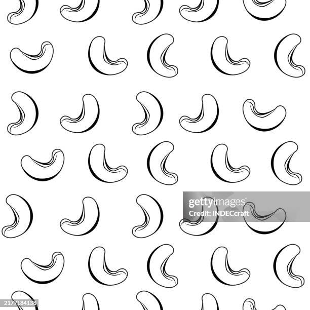 cashew nuts seamless pattern - cashew stock illustrations