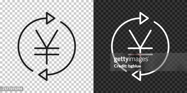 change and transfer yens. icon for design on blank background - data refresh stock illustrations