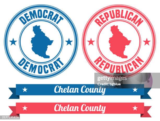 chelan county, washington. map on rubber stamp with banner - wenatchee washington stock illustrations