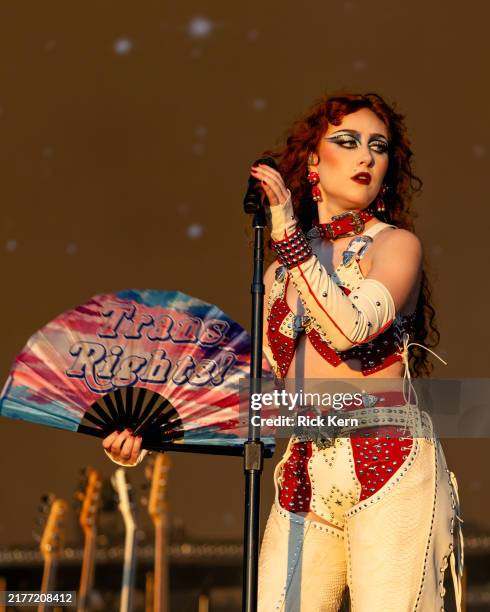 Chappell Roan performs onstage during weekend one, day three of the 2024 Austin City Limits Music Festival at Zilker Park on October 06, 2024 in...