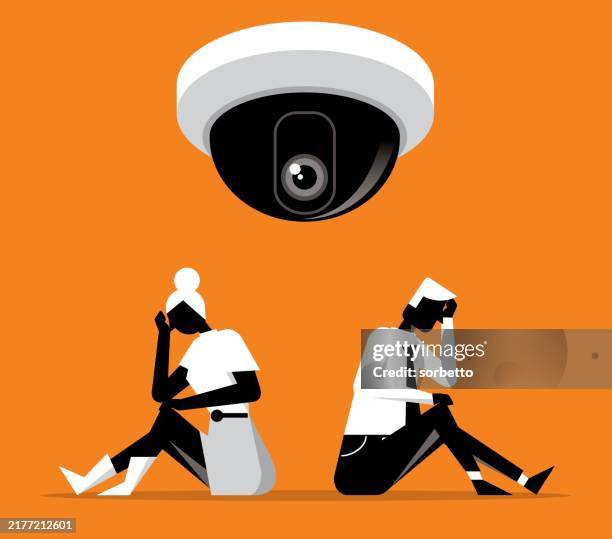 control - cctv - business people - night shift security stock illustrations