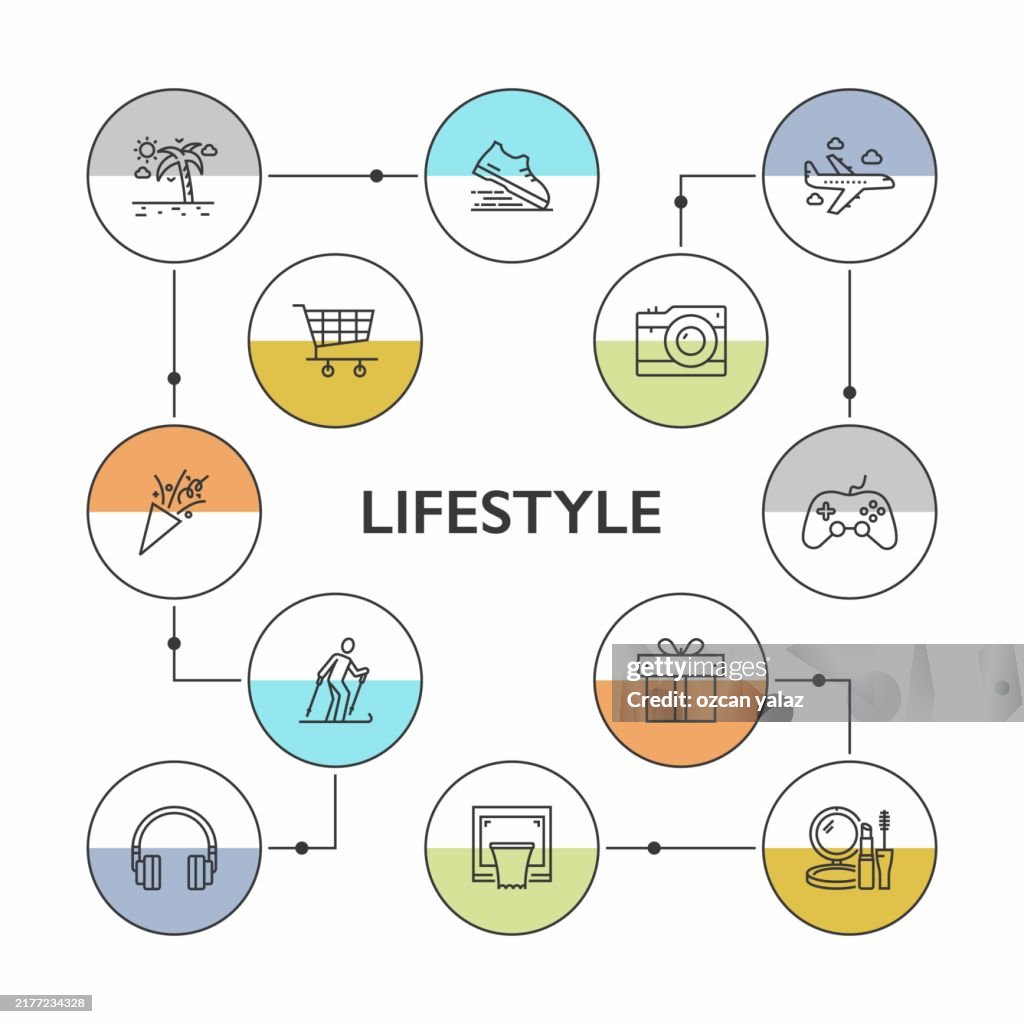 Lifestyle Concept Line Style Vector Illustration High-Res Vector ...