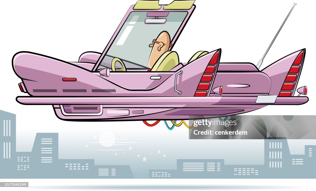 Flyin Car Vector Flying Car High-Res Vector Graphic - Getty Images