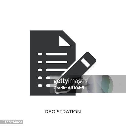 Registration glyph solid icon. Solid icon that can be applied anywhere, simple, pixel perfect and modern style Registration glyph solid icon. Solid icon that can be applied anywhere, simple, pixel perfect and modern style