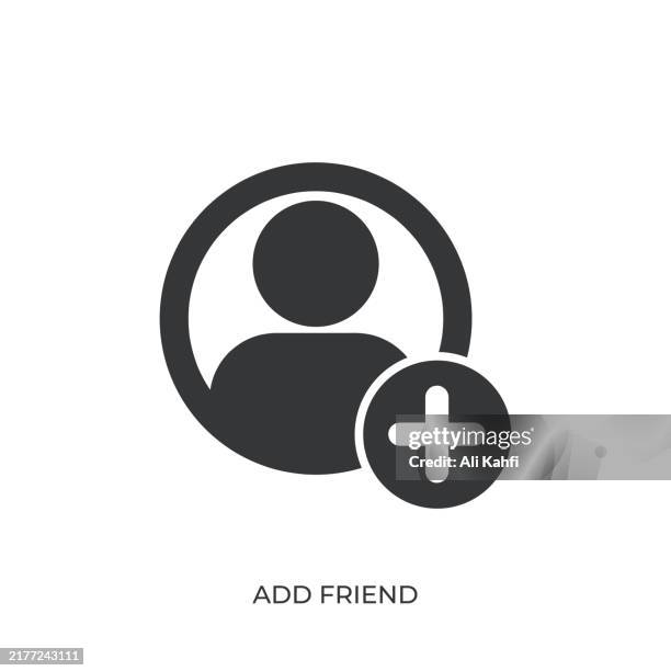 add friend glyph solid icon. solid icon that can be applied anywhere, simple, pixel perfect and modern style - log off stock illustrations