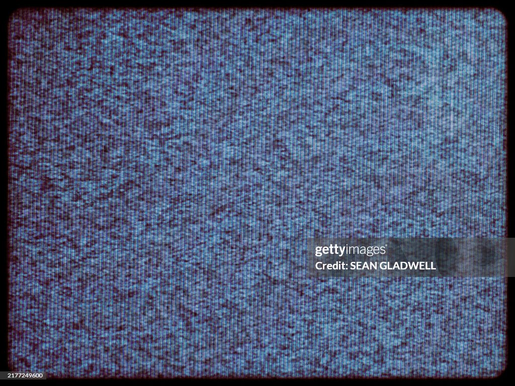 Static and noise on old TV screen