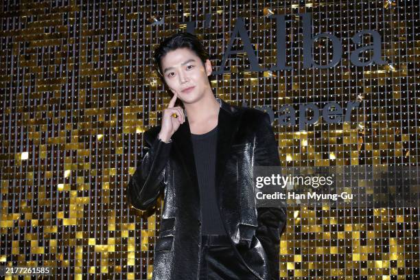 Ro Woon aka RoWoon of boy band SF9 attends during the d'Alba, "d'Alba night party" pop-up event on October 07, 2024 in Seoul, South Korea.
