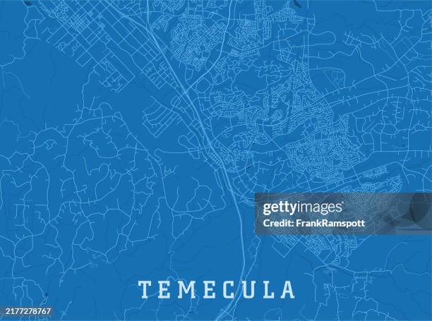 temecula ca city vector road map blue horizontal - riverside county stock illustrations