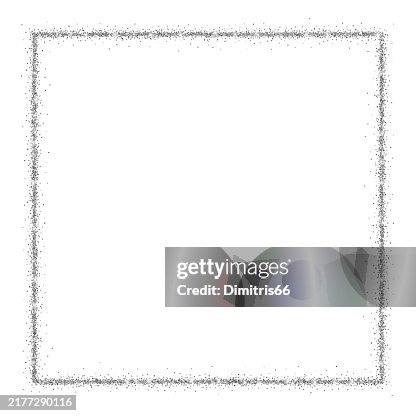 Vector silver glitter square frame. Christmas, party, wedding design element Vector silver glitter square frame. Christmas, party, wedding design element