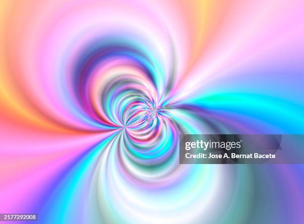 abstract background with moving circular shapes with a swirl effect in pink and blue tones. - ellipse stock pictures, royalty-free photos & images