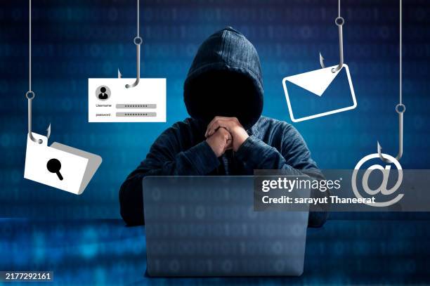 fishing rod is harvesting user data in cyberspace. - desonestidade imagens e fotografias de stock