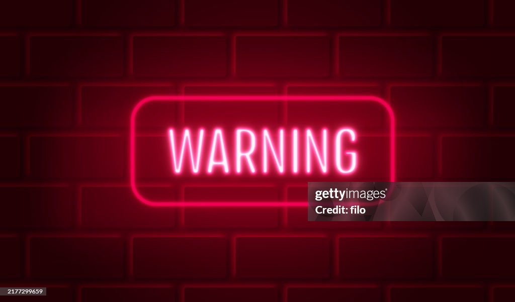 Warning Red Neon Light Sign