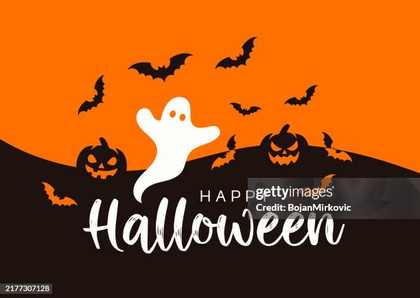 halloween poster, background. vector - flying bat stock illustrations