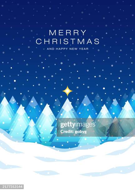 geometrisches weihnachts- und neujahrsgrußkarten-design - schneebedeckt stock-grafiken, -clipart, -cartoons und -symbole