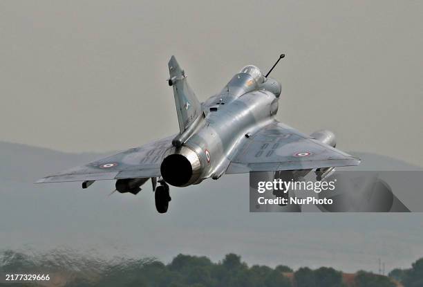 Mirage 2000-5F aircraft of the French Air Force participates in the Tactical Leadership Programme in Albacete, Spain, on September 24, 2024.